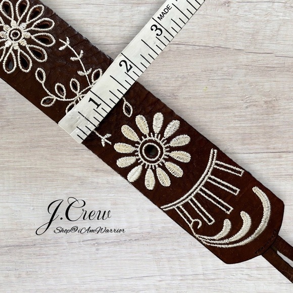 J.Crew genuine leather boho floral embroidered leather tie belt *shop@iamwarrior main image 9